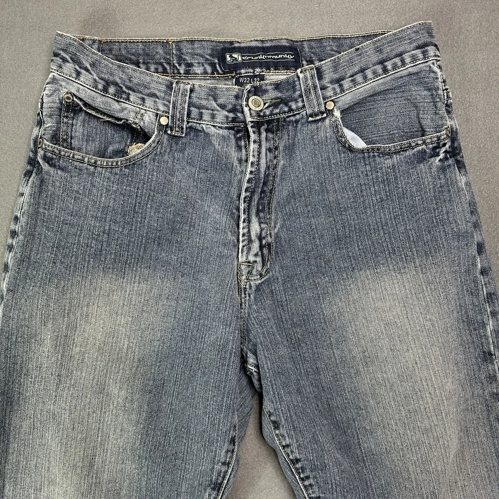 Vintage Drunknmunky Jeans Mens 32x32 Light Blue Baggy Loose Hip Hop Y2K Grunge